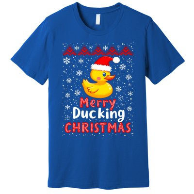 Merry Ducking Christmas Ugly Duck Christmas Jumper Cute Gift Premium T-Shirt