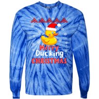 Merry Ducking Christmas Ugly Duck Christmas Jumper Cute Gift Tie-Dye Long Sleeve Shirt