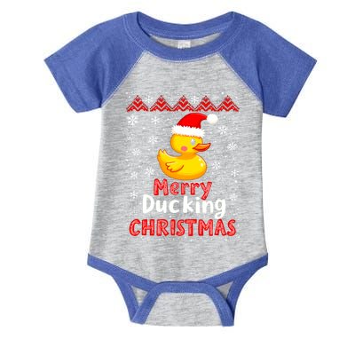 Merry Ducking Christmas Ugly Duck Christmas Jumper Cute Gift Infant Baby Jersey Bodysuit