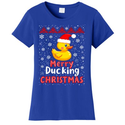 Merry Ducking Christmas Ugly Duck Christmas Jumper Cute Gift Women's T-Shirt