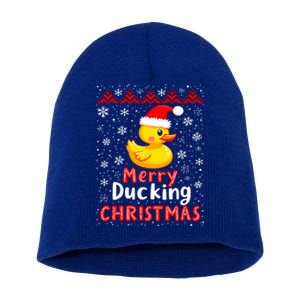 Merry Ducking Christmas Ugly Duck Christmas Jumper Cute Gift Short Acrylic Beanie