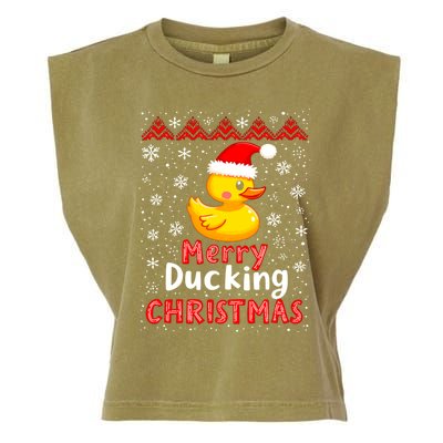 Merry Ducking Christmas Ugly Duck Christmas Jumper Cute Gift Garment-Dyed Women's Muscle Tee