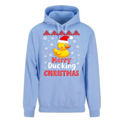 Merry Ducking Christmas Ugly Duck Christmas Jumper Cute Gift Unisex Surf Hoodie