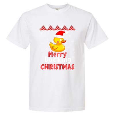 Merry Ducking Christmas Ugly Duck Christmas Jumper Cute Gift Garment-Dyed Heavyweight T-Shirt