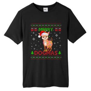 Merry Dogmas Chihuahua Dog Funny Lights And Santa Hat Meaningful Gift Tall Fusion ChromaSoft Performance T-Shirt