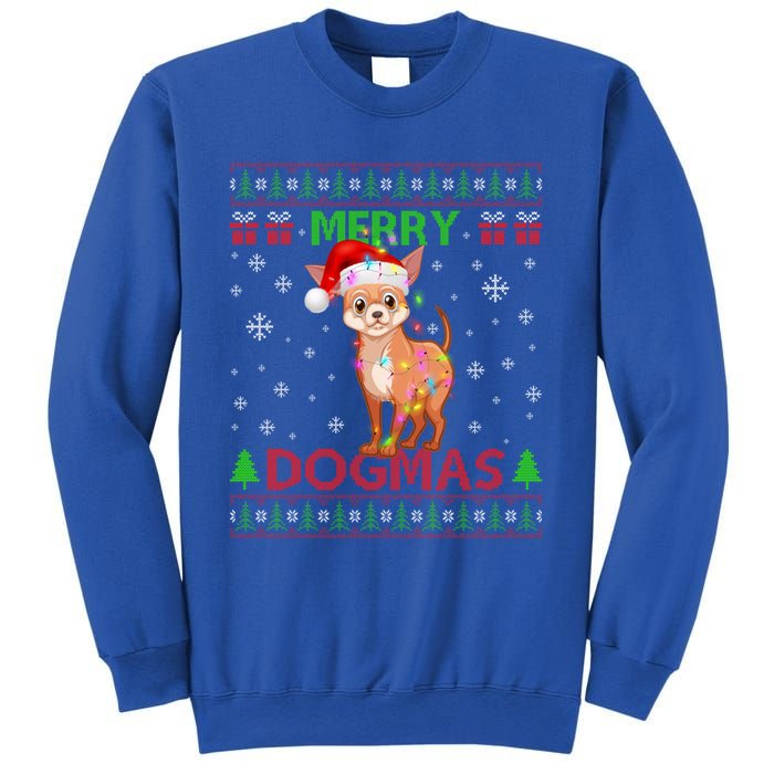 Merry Dogmas Chihuahua Dog Funny Lights And Santa Hat Meaningful Gift Sweatshirt