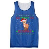 Merry Dogmas Chihuahua Dog Funny Lights And Santa Hat Meaningful Gift Mesh Reversible Basketball Jersey Tank