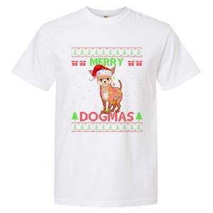 Merry Dogmas Chihuahua Dog Funny Lights And Santa Hat Meaningful Gift Garment-Dyed Heavyweight T-Shirt