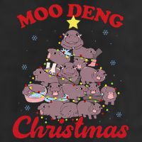 Moo Deng Christmas Tree Baby Hippo Funny Animal Cool Comfort Performance Bucket Hat