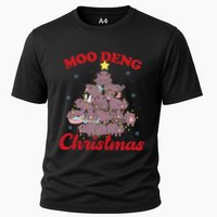 Moo Deng Christmas Tree Baby Hippo Funny Animal Cooling Performance Crew T-Shirt