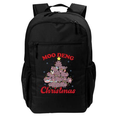 Moo Deng Christmas Tree Baby Hippo Funny Animal Backpack