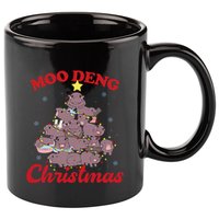 Moo Deng Christmas Tree Baby Hippo Funny Animal 11oz C Handle Ceramic Mug