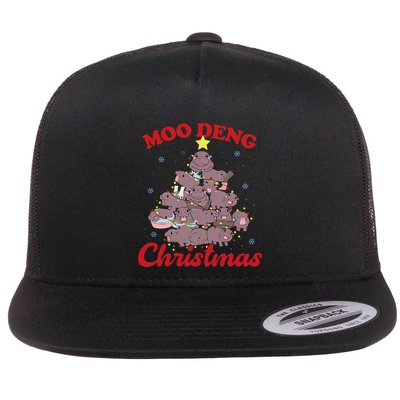 Moo Deng Christmas Tree Baby Hippo Funny Animal Flatbill Hat