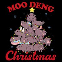 Moo Deng Christmas Tree Baby Hippo Funny Animal Youth Performance Sprint T-Shirt