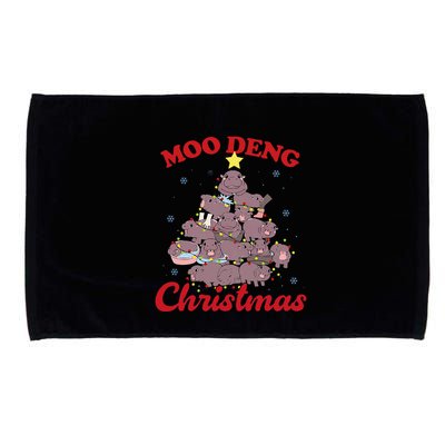 Moo Deng Christmas Tree Baby Hippo Funny Animal Microfiber Hand Towel