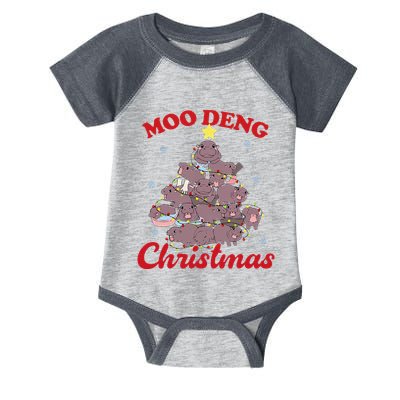Moo Deng Christmas Tree Baby Hippo Funny Animal Infant Baby Jersey Bodysuit