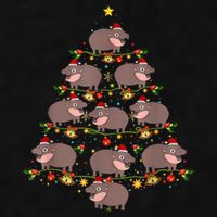 Moo Deng Christmas Tree Funny Christmas Cute Moo Deng Ladies PosiCharge Tri-Blend Wicking Tank