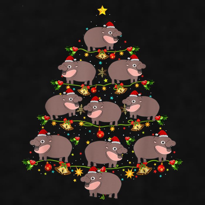 Moo Deng Christmas Tree Funny Christmas Cute Moo Deng Ladies PosiCharge Tri-Blend Wicking Tank