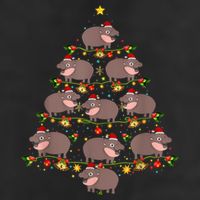 Moo Deng Christmas Tree Funny Christmas Cute Moo Deng Cool Comfort Performance Bucket Hat
