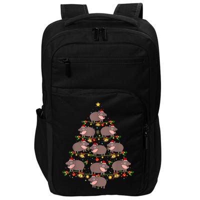 Moo Deng Christmas Tree Funny Christmas Cute Moo Deng Impact Tech Backpack