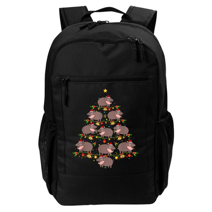 Moo Deng Christmas Tree Funny Christmas Cute Moo Deng Backpack