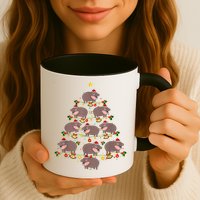 Moo Deng Christmas Tree Funny Christmas Cute Moo Deng Mug