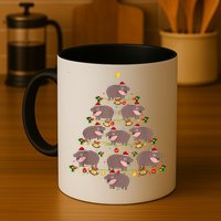 Moo Deng Christmas Tree Funny Christmas Cute Moo Deng Mug
