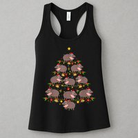 Moo Deng Christmas Tree Funny Christmas Cute Moo Deng Womens Tank Top