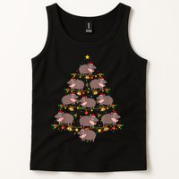 Moo Deng Christmas Tree Funny Christmas Cute Moo Deng Tank Top