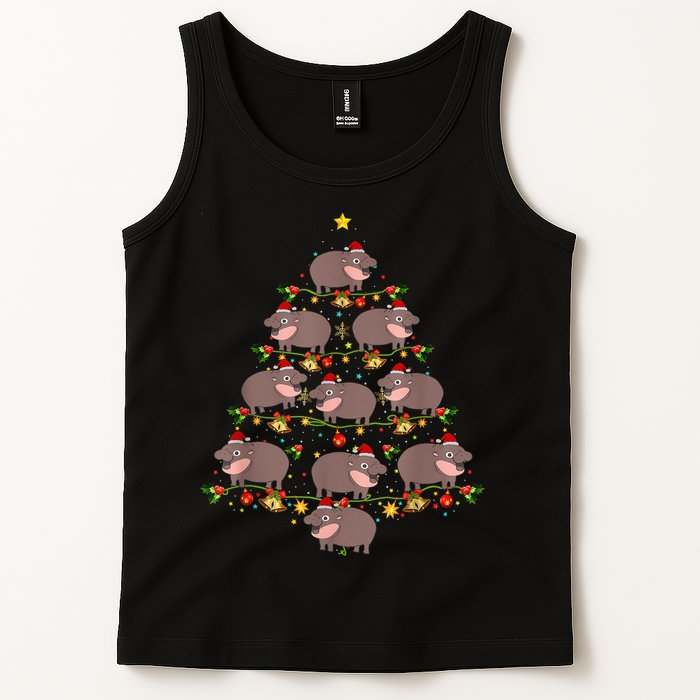 Moo Deng Christmas Tree Funny Christmas Cute Moo Deng Tank Top