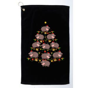 Moo Deng Christmas Tree Funny Christmas Cute Moo Deng Platinum Collection Golf Towel