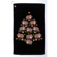 Moo Deng Christmas Tree Funny Christmas Cute Moo Deng Golf Towel