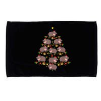 Moo Deng Christmas Tree Funny Christmas Cute Moo Deng Microfiber Hand Towel