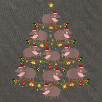 Moo Deng Christmas Tree Funny Christmas Cute Moo Deng Cotton Canvas Backpack