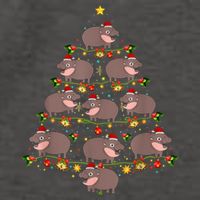 Moo Deng Christmas Tree Funny Christmas Cute Moo Deng Vector Backpack