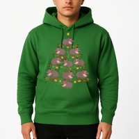 Moo Deng Christmas Tree Funny Christmas Cute Moo Deng Hoodie