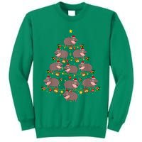 Moo Deng Christmas Tree Funny Christmas Cute Moo Deng Sweatshirt