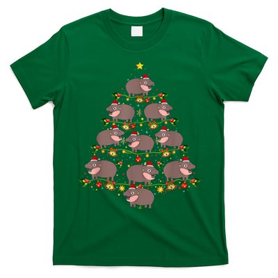 Moo Deng Christmas Tree Funny Christmas Cute Moo Deng T-Shirt