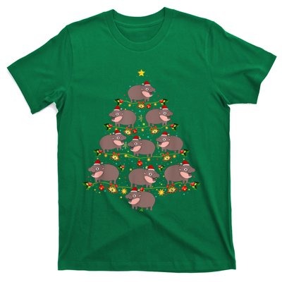 Moo Deng Christmas Tree Funny Christmas Cute Moo Deng T-Shirt