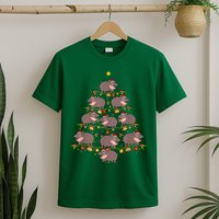 Moo Deng Christmas Tree Funny Christmas Cute Moo Deng T-Shirt