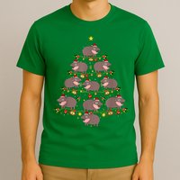 Moo Deng Christmas Tree Funny Christmas Cute Moo Deng T-Shirt