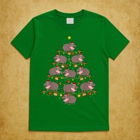 Moo Deng Christmas Tree Funny Christmas Cute Moo Deng T-Shirt