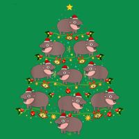 Moo Deng Christmas Tree Funny Christmas Cute Moo Deng T-Shirt
