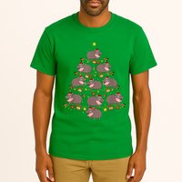 Moo Deng Christmas Tree Funny Christmas Cute Moo Deng Tall T-Shirt
