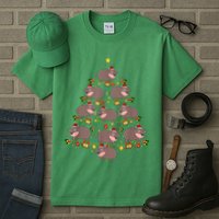 Moo Deng Christmas Tree Funny Christmas Cute Moo Deng Tall T-Shirt