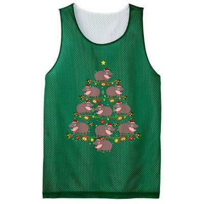 Moo Deng Christmas Tree Funny Christmas Cute Moo Deng Mesh Reversible Basketball Jersey Tank