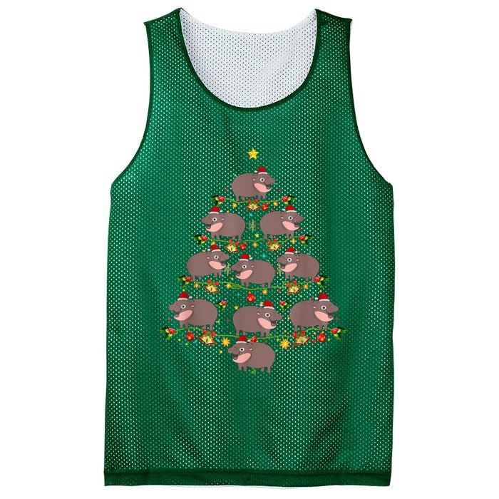 Moo Deng Christmas Tree Funny Christmas Cute Moo Deng Mesh Reversible Basketball Jersey Tank