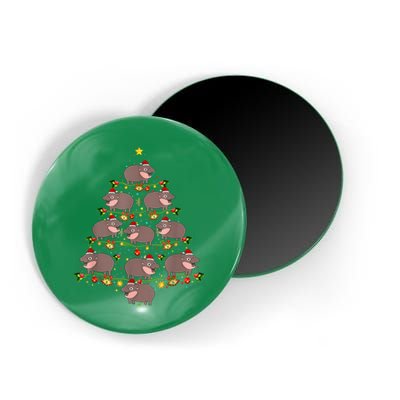 Moo Deng Christmas Tree Funny Christmas Cute Moo Deng Magnet