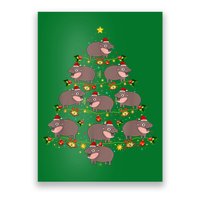 Moo Deng Christmas Tree Funny Christmas Cute Moo Deng Poster