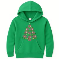 Moo Deng Christmas Tree Funny Christmas Cute Moo Deng Kids Hoodie